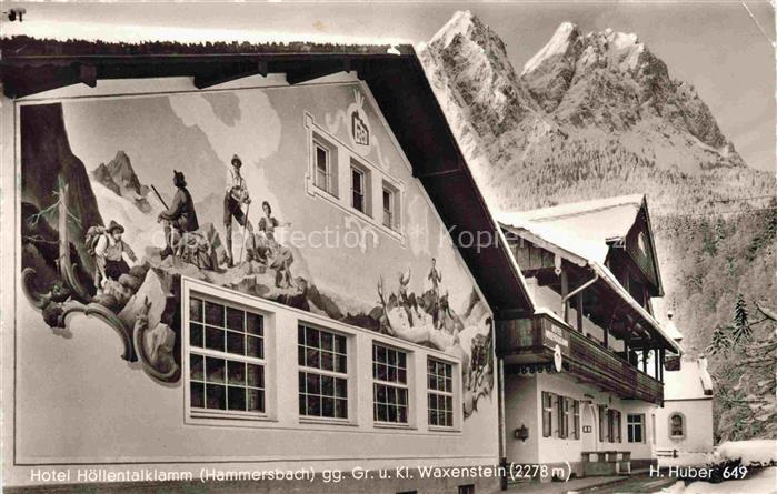 Hammersbach Grainau Garmisch Bayern Hotel Hoellentalklamm mit Gr und Kl Waxenste