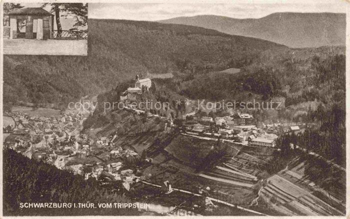 Schwarzburg Rudolstadt Thueringen Blick vom Trippstein