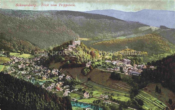 Schwarzburg Rudolstadt Thueringen Blick vom Trippstein