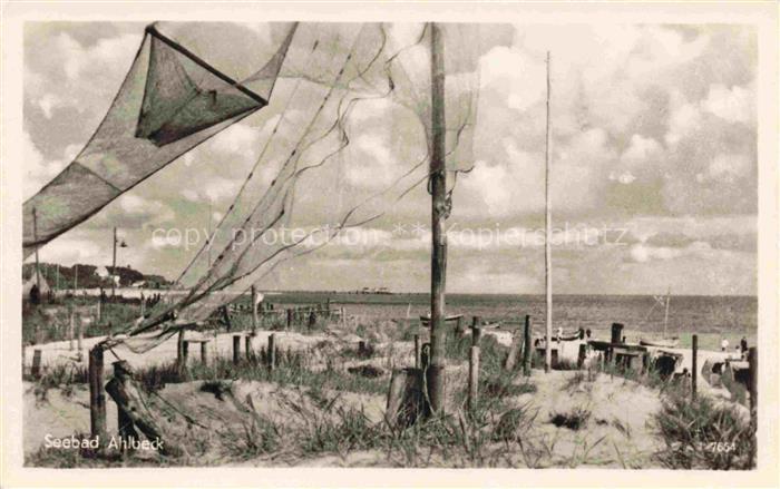AHLBECK HERINGSDORF Insel Usedom Ostseebad Fischernetze Strand