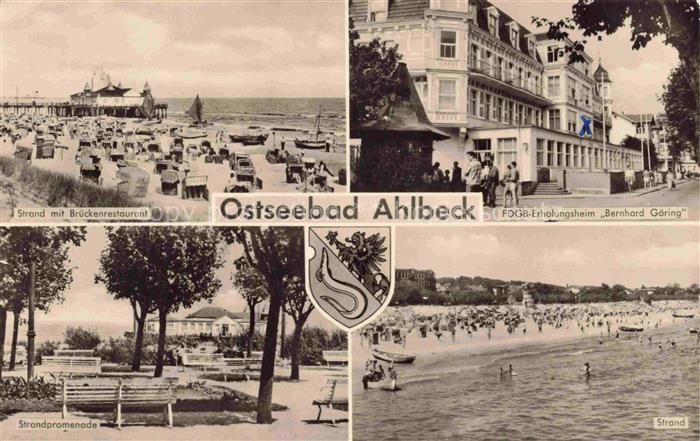 AHLBECK HERINGSDORF Insel Usedom Ostseebad Strand Brueckenrestaurant FDGB Erholu