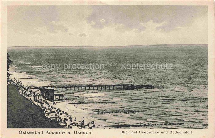 KOSEROW Ostseebad Usedom Seebruecke und Badeanstalt