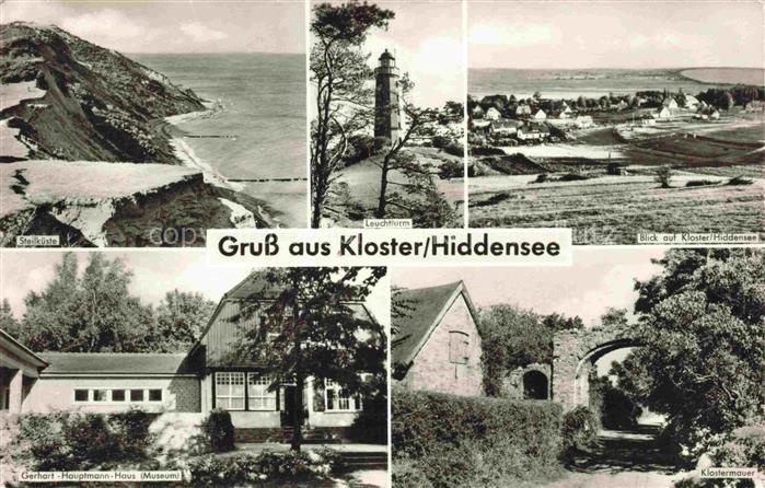 Hiddensee Insel Hiddensee Steilkueste Kloster Hiddensee Leuchtturm Gerhart Haupt