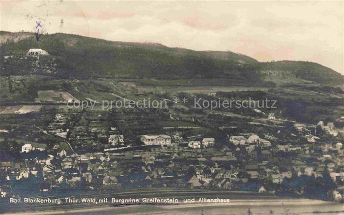 Bad Blankenburg mit Burgruine Greifenstein und Allianzhaus