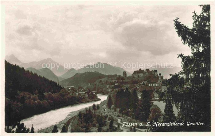 Fuessen am Lech Allgaeu Bayern Panorama