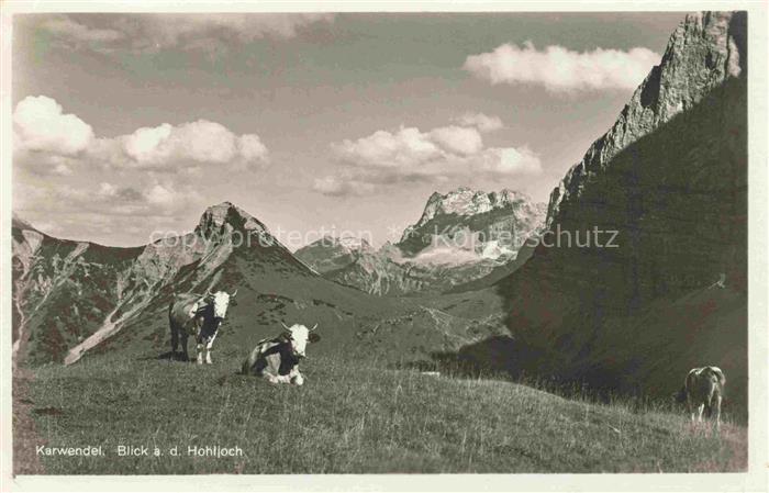 Karwendel Schwaz Tirol AT Blick zum Hohljoch und Lamsenspitze von der Falkenhuet