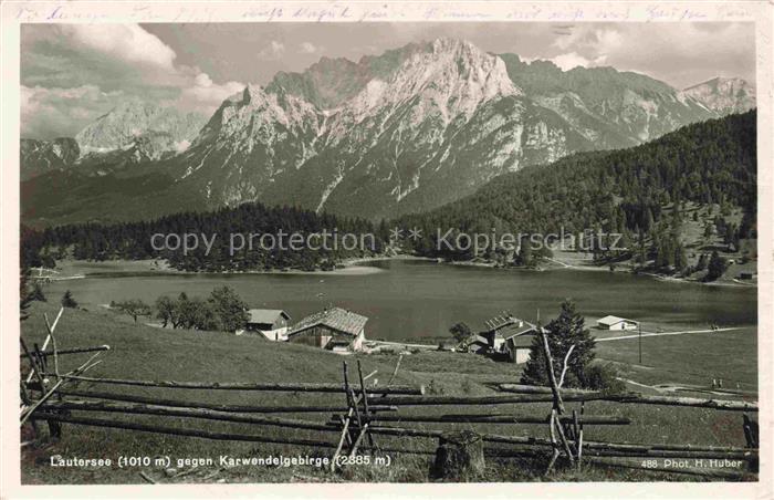 Lautersee  Mittenwald Wetterstein 2478m Bayern mit Karwendelgebirge