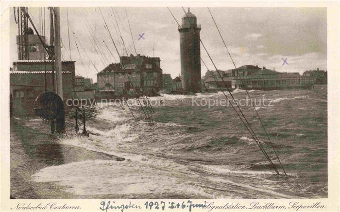 CUXHAVEN Nordseebad Signalstation Leuchtturm Seepavillon
