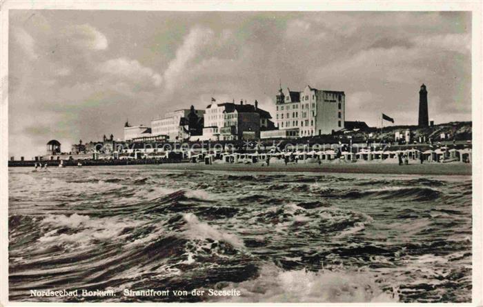 BORKUM Nordseebad Strandfront von der Seeseite