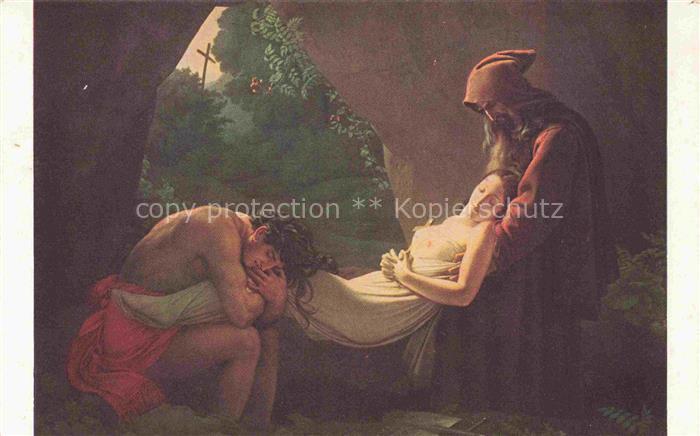 ROUCY-TRIOSON A. L. Girodet de Kuenstlerkarte Atala im grabe Louvre
