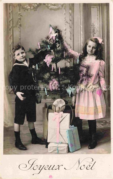 Neujahr Annee New Year Kinder Weihnachtsbaum Kerze