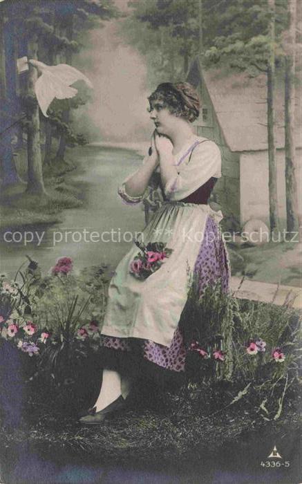 Foto PH Paris Nr. 4336-5 Maedchen Brieftaube