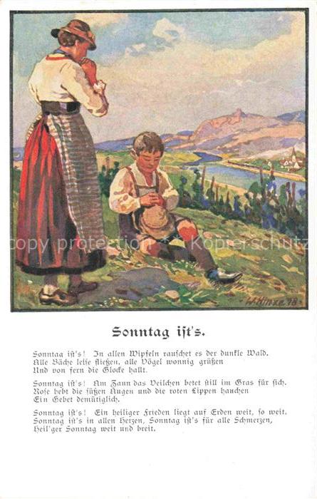 HINZE W. Kuenstlerkarte Nr. 505 Trachten Kind