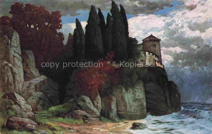 Ruedisuehli Eduard Kuenstlerkarte Schloss am Meer Chateau Castle