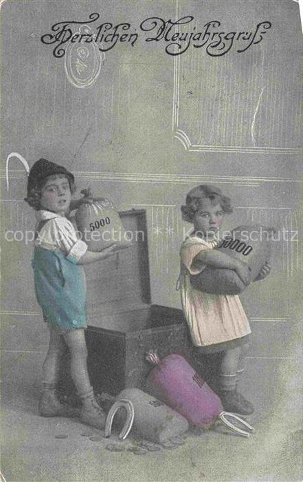 Neujahr Annee New Year Kinder Hufeisen