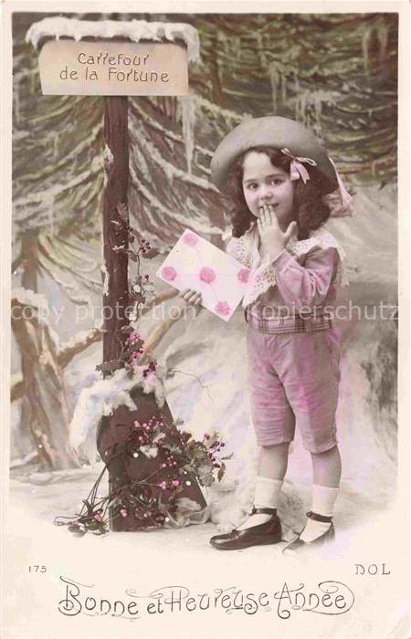 Foto DOL Nr. 175 Maedchen Brief Neujahr Nouvelle Annee