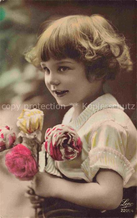 Foto Lepo Nr. 2201/4 Maedchen Kind Rosen