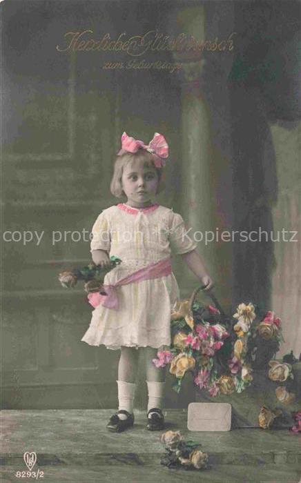 Foto HB Nr. 8293/2 Maedchen Geburtstag Rosen