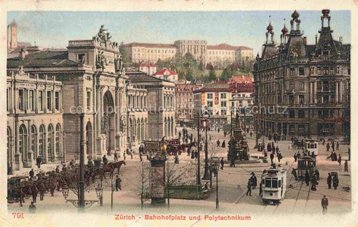 STRAssENBAHN Tramway-- Zuerich Bahnhofplatz Polytechnikum
