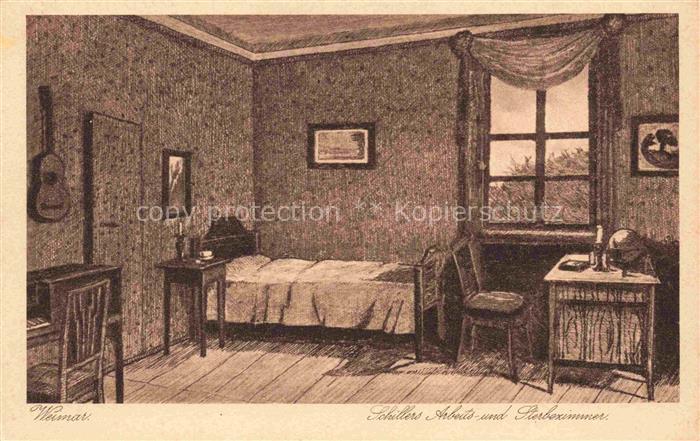SCHILLER Friedrich Dichter Weimar Arbeits- Sterbezimmer