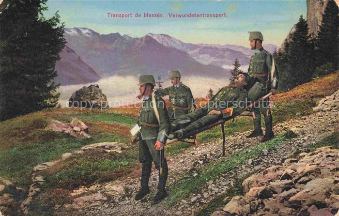 Militaria Schweiz Verwundetentransport