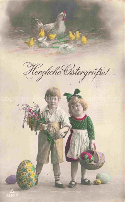 Foto PH Paris Nr. 4895-2 Ostern Paques Kinder Eier Kueken