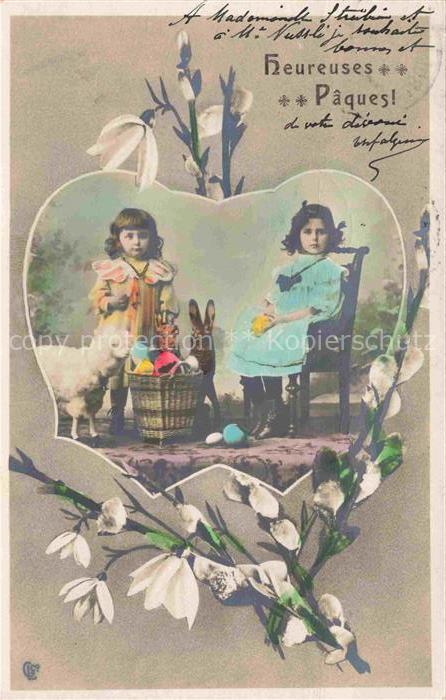 Foto GLCo Nr. 318 Paques Ostern Maedchen Hasen Lamm