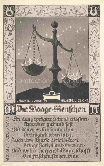 Sternzeichen Zodiac Sign Signe Zodiaque Waagemenschen