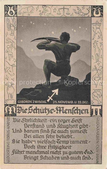 Sternzeichen Zodiac Sign Signe Zodiaque Schuetze Menschen