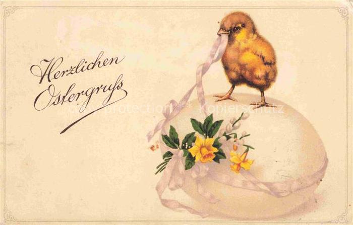 Ostern Easter Paques Pasqua-- Kueken Eier Blumen