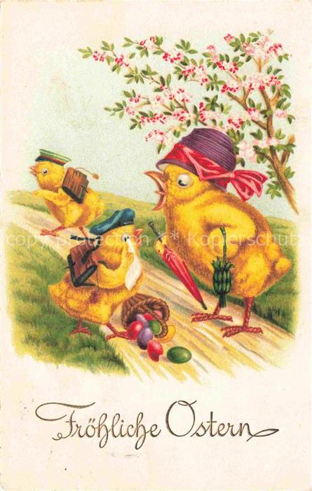 Ostern Easter Paques Pasqua-- Kueken Regenschirm