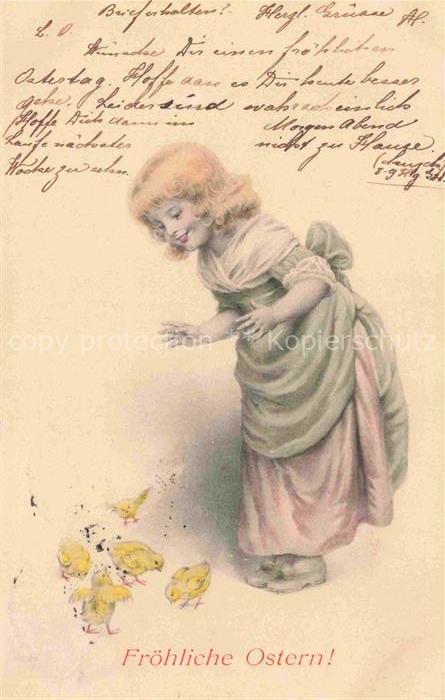Ostern Easter Paques Pasqua-- Maedchen Kueken