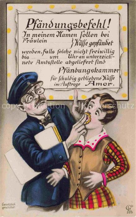 Foto GLCo Nr. 225 Pfaendungsbefehl Maedchen Postbote