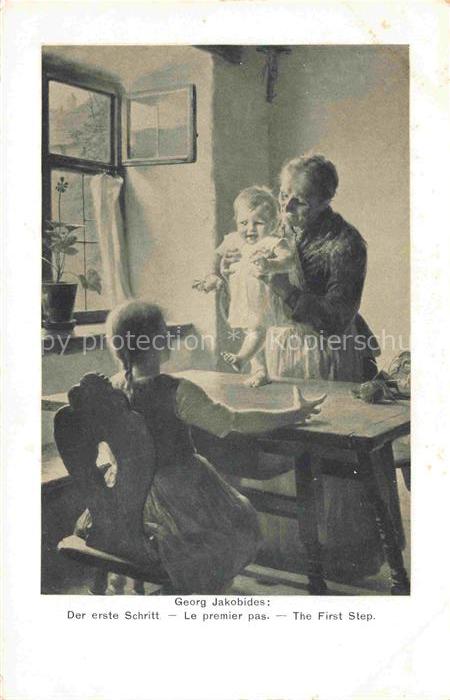 JAKOBIDES Georg Kuenstlerkarte erste Schritt premier pas Kind Maedchen