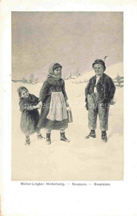 MueLLER-LINGKE Kuenstlerkarte Hinterlistig Soupcon Kinder