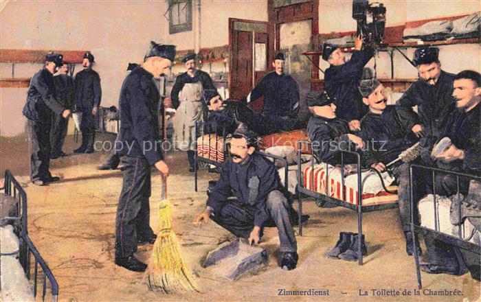 Militaria Schweiz Zimmerdienst Toilette de la Chambree