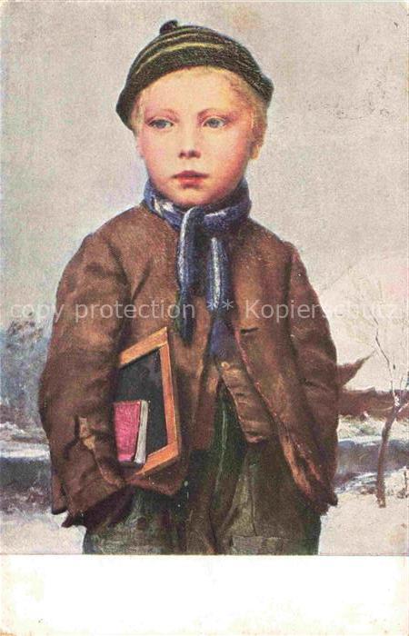 ANKER Albert (1831-1910) Kuenstlerkarte Berner Schulbub Kind
