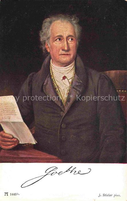 Verlag Ackermann Kuenstlerpostkarte Nr. 1448b Goethe J. Stieler Muenchen