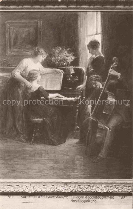 Verlag Salon de 1911 Nr. 921 Jeanne Maillart Musik Piano Kontrabass
