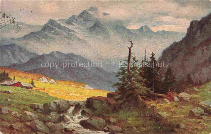 HOY Walter Kuenstlerkarte Nr. 1251 Alm Alpine Alpes