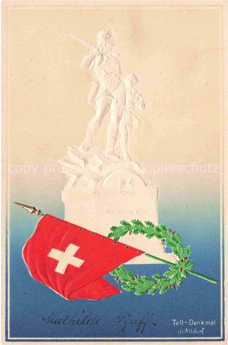 Skulpturen Wilhelm Tell Denkmal Altdorf Schweiz