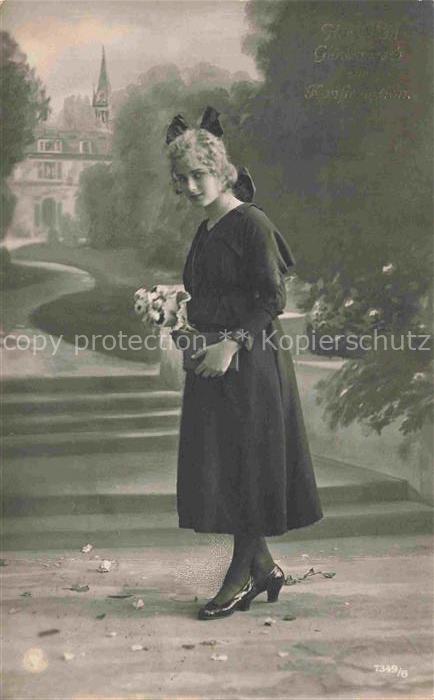 Foto NPG Nr. 7349/6 Konfirmation Glueckwunsch Frau