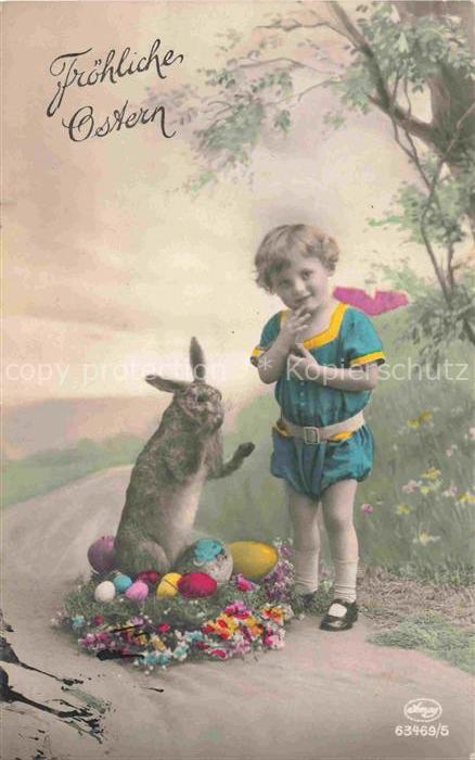 Foto Amag Nr. 63469/5 Ostern Paques Kind Hase