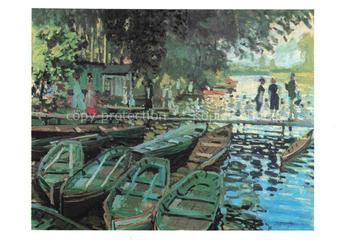 MONET Claude-Oscar (1840-1926) Kuenstlerkarte Bathers at la Grenouillere Boote