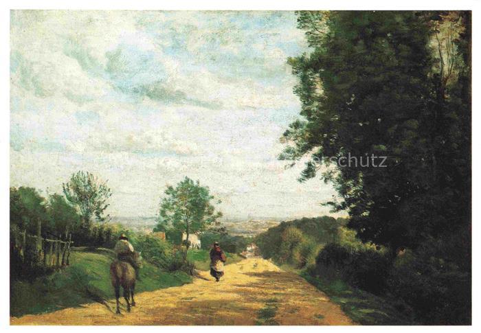 COROT Jean-Baptiste Camille (1796-1875) Kuenstlerkarte chemin de Sevres Paris