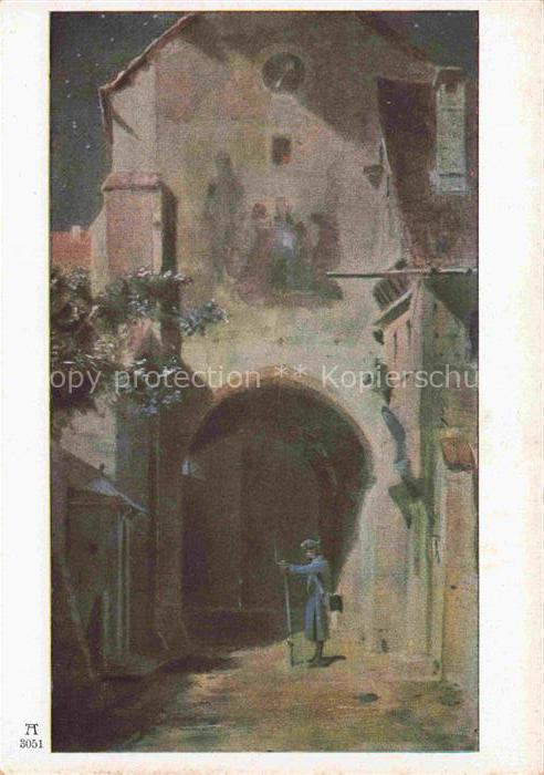 Spitzweg Carl Kuenstlerkarte Torwache Ackermanns Kunstverlag Muenchen