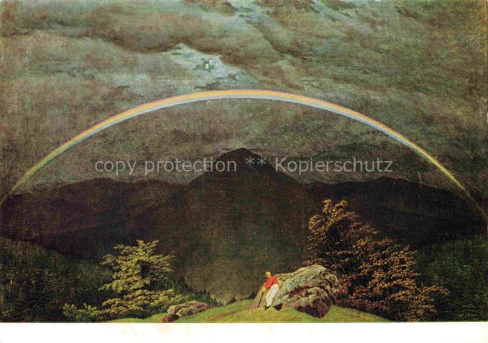 FRIEDRICH Caspar David Kuenstlerkarte Gebirgslandschaft Regenbogen Essen Museum