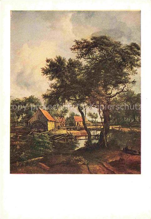 HOBBEMA Meindert (1638-1709) Kuenstlerkarte Wassermuehle Moulin a Eau