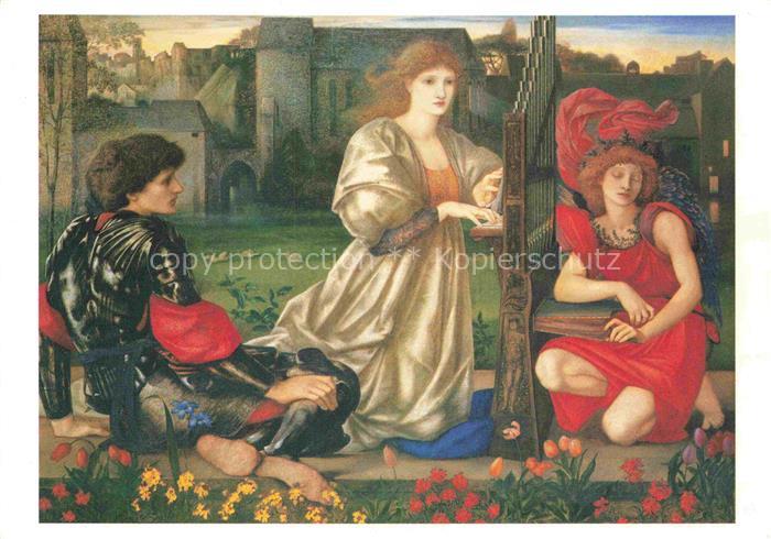 BURNE-JONES Edward (1833-1898) Kuenstlerkarte le Chant d Amour Orsay Paris