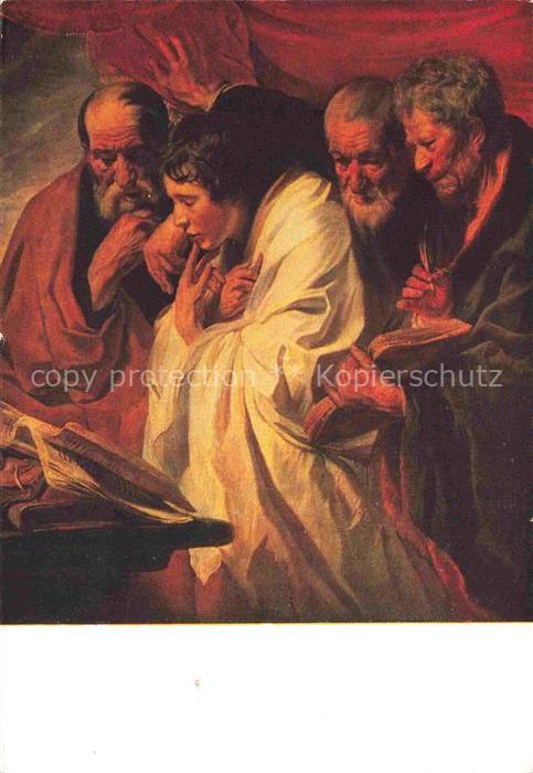 JORDAENS Jacob (1593-1678) Kuenstlerkarte die Evangelisten Louvre Musée Paris